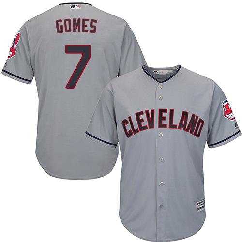 Indians #7 Yan Gomes Grey Road Stitched Youth MLB Jersey - Click Image to Close